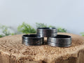 Textured lined 8mm wide rings