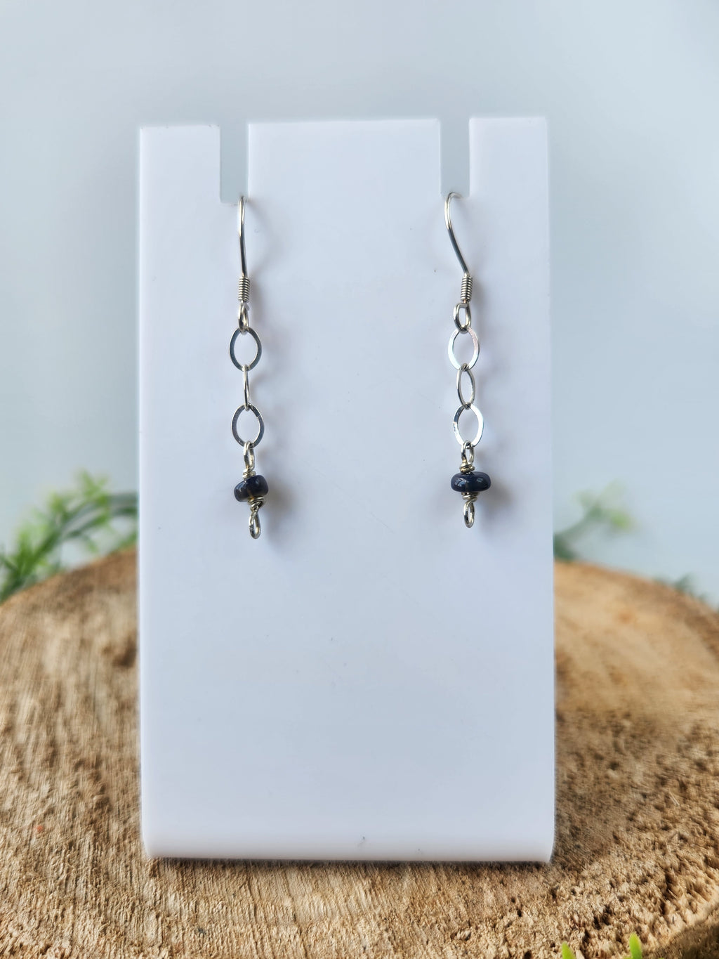 Natural Black Opal earrings