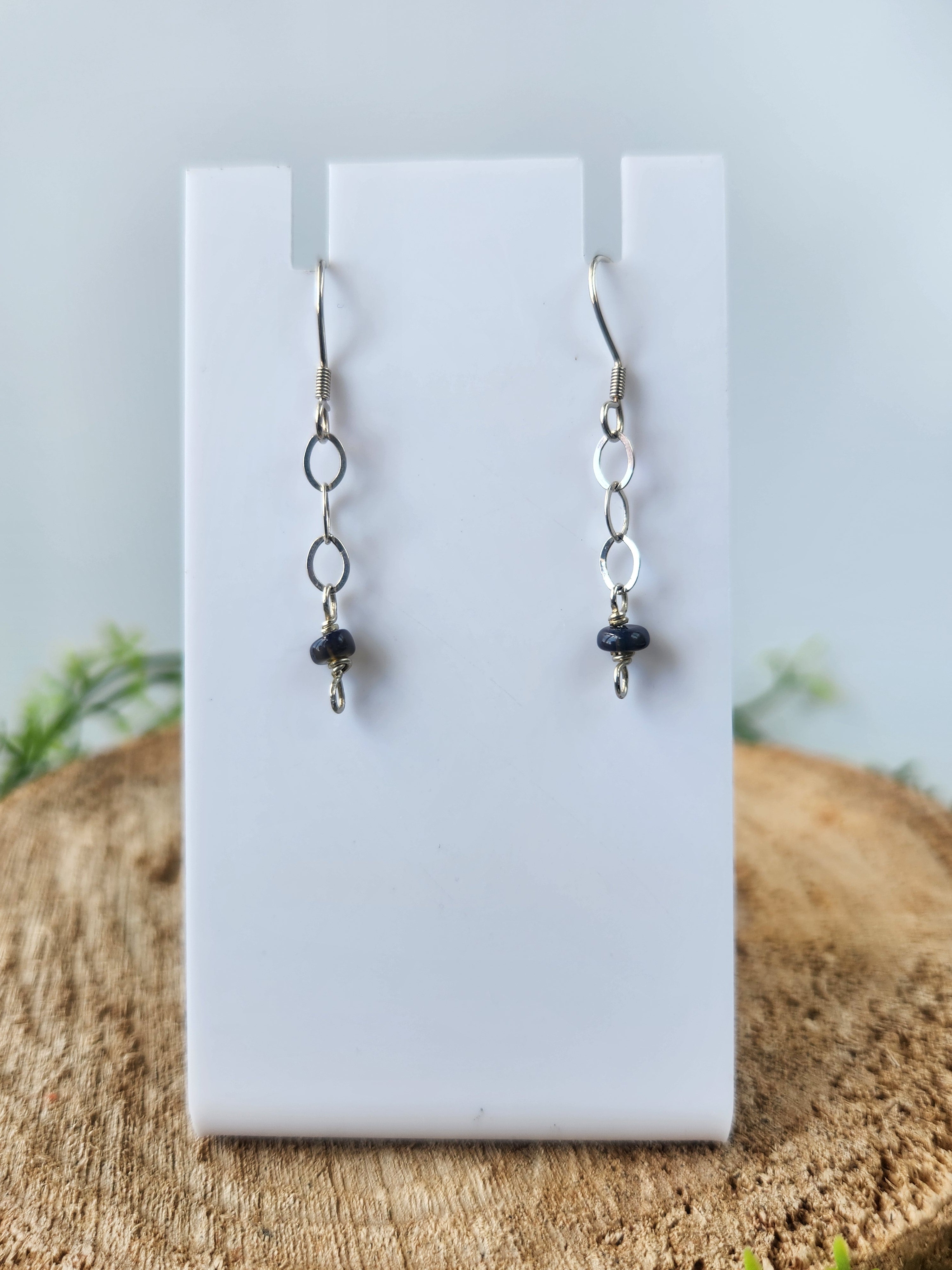 Natural Black Opal earrings