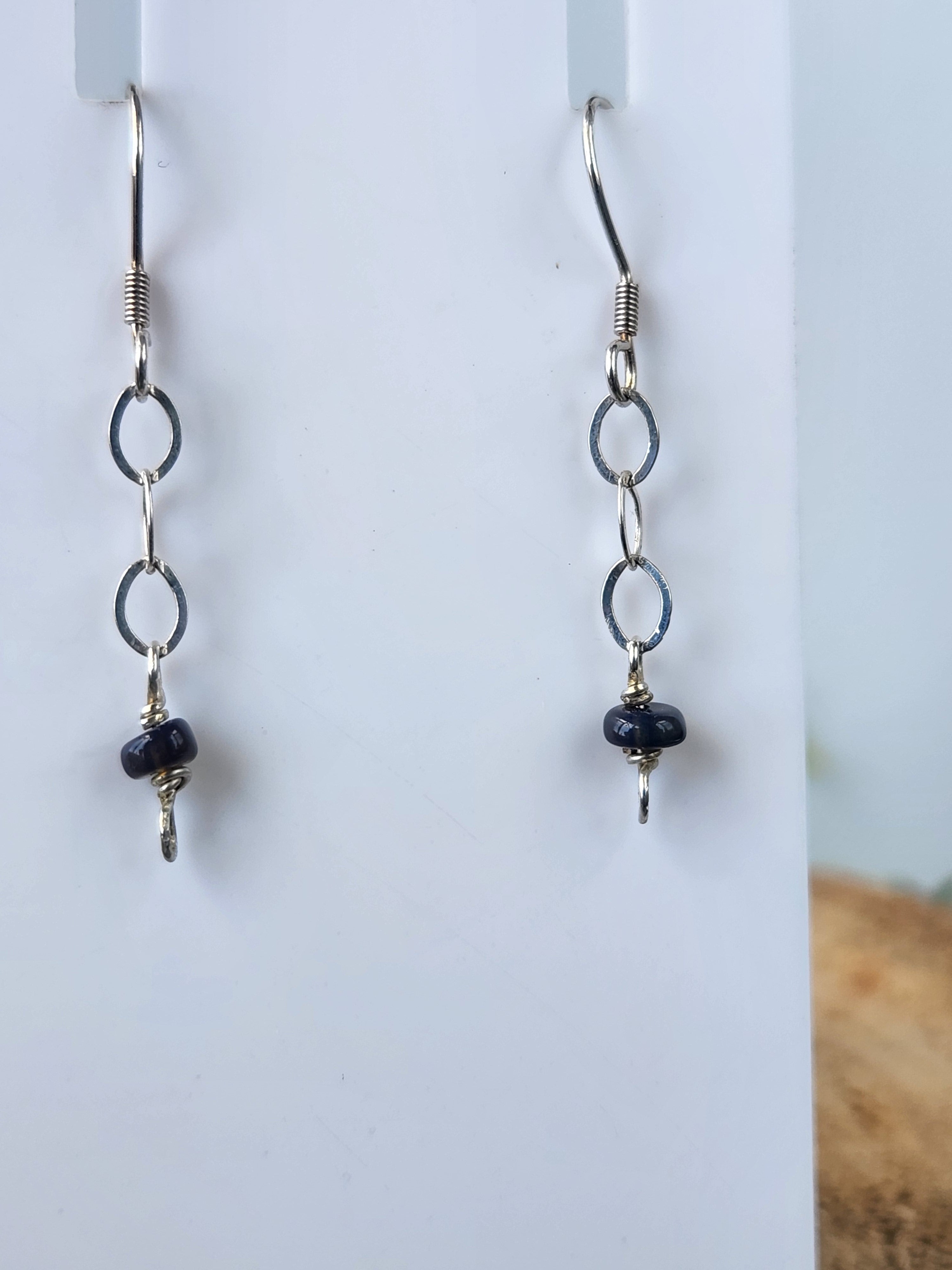 Natural Black Opal earrings