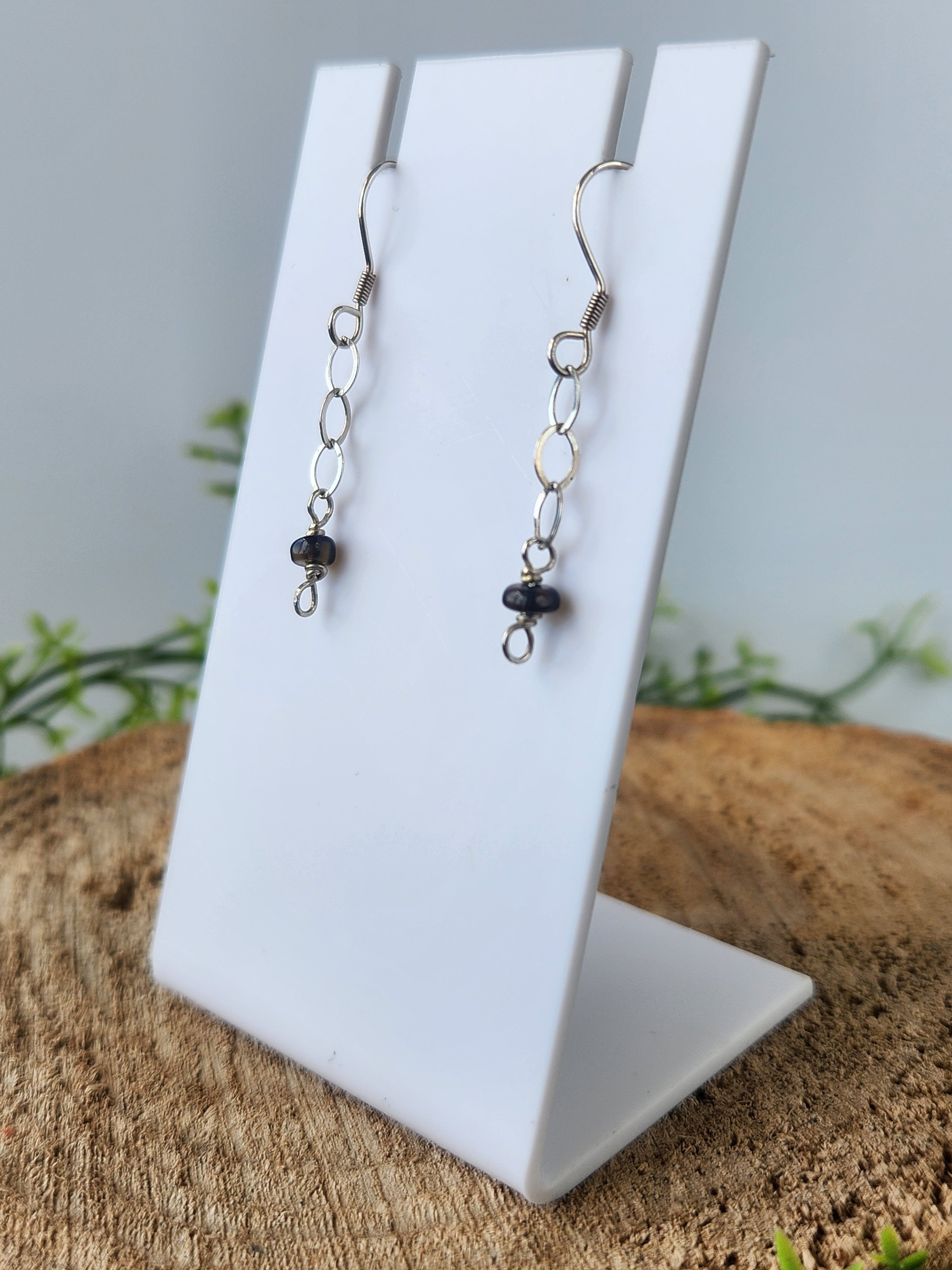 Natural Black Opal earrings