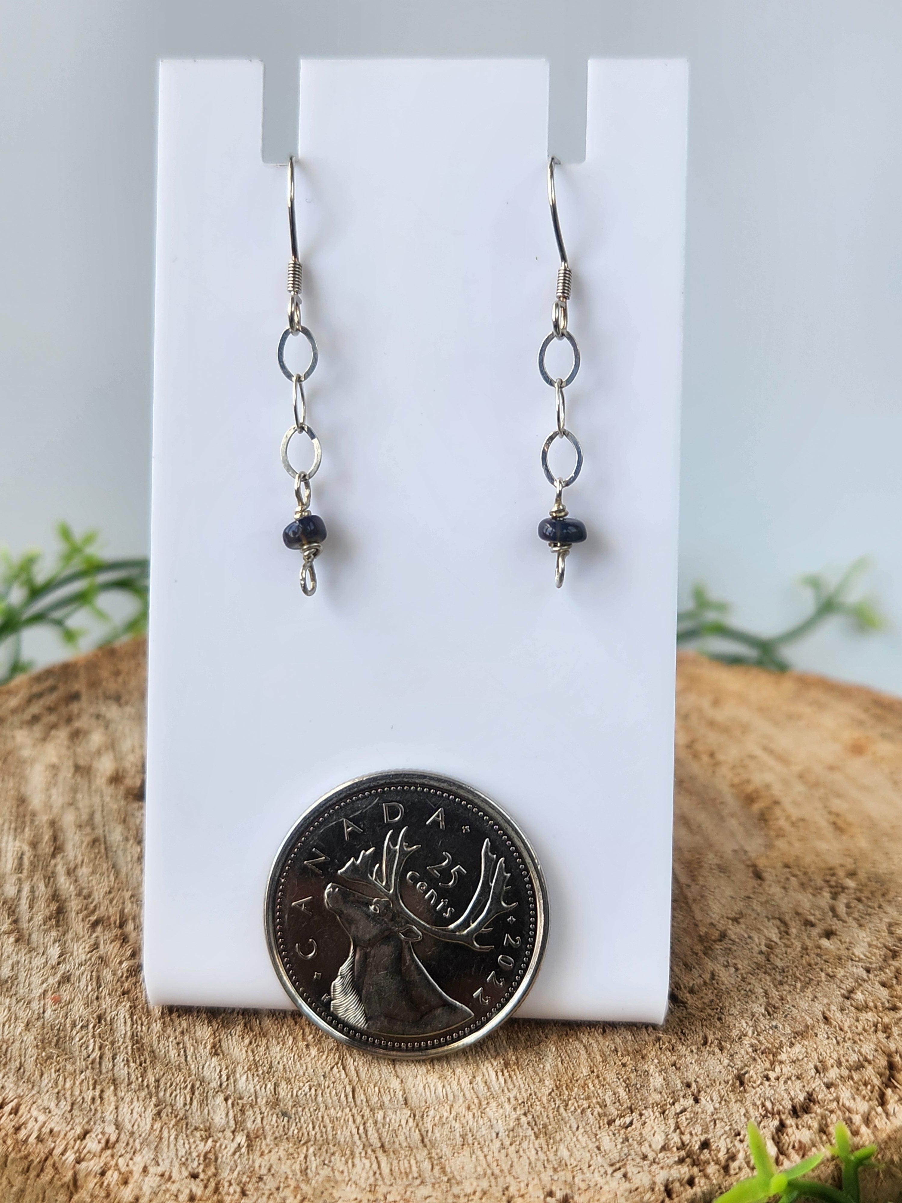 Natural Black Opal earrings